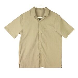 Lululemon Airing Easy Camp Collar Mens Small Tofino Sand Ventlight Snap Button